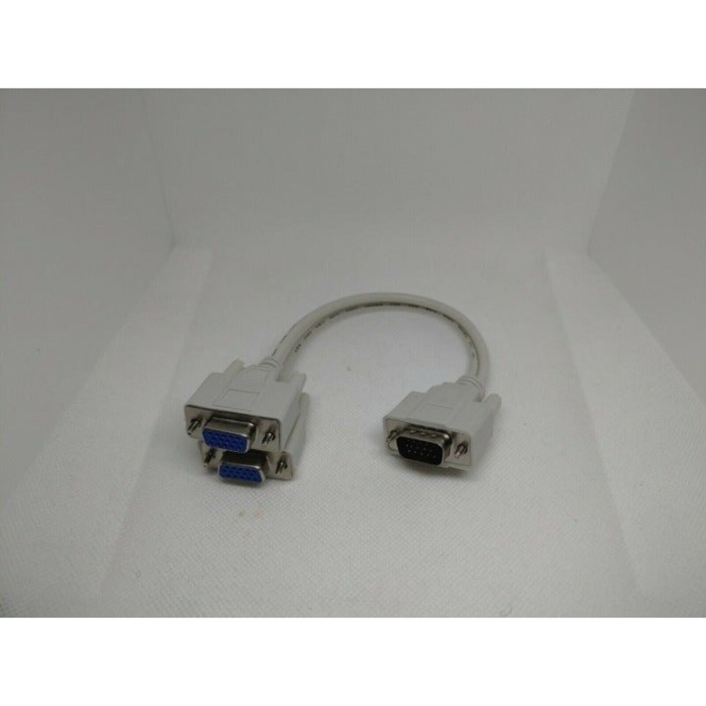 1 PC TO 2 VGA SVGA MONITOR Male to 2 Dual Female Y Adapter Splitter Cable 15 PIN